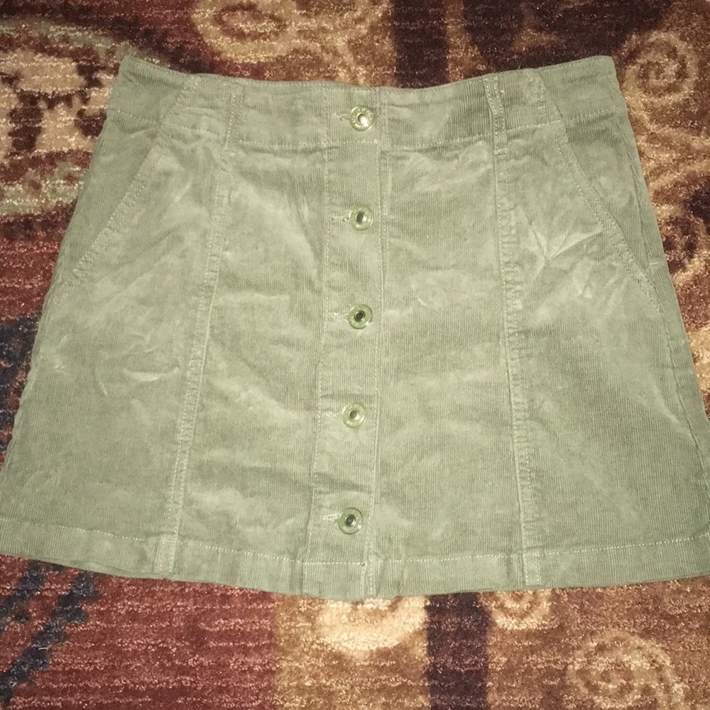 Corduroy Button Up Skirt